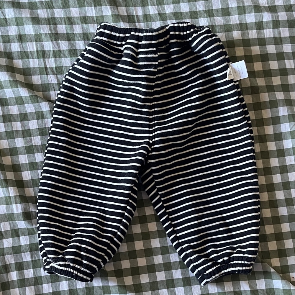 Striped Black and White Baby Sweatpants